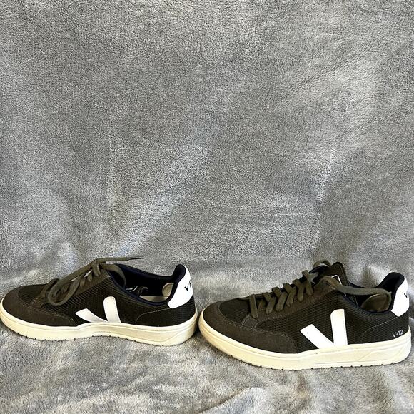 Veja V-10 Suede Sneakers Olive Green Women's 7 Low Top White Trainer Sustainable - Picture 8 of 9